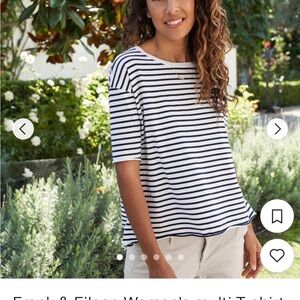Frank & Eileen Black and White Striped Tee
